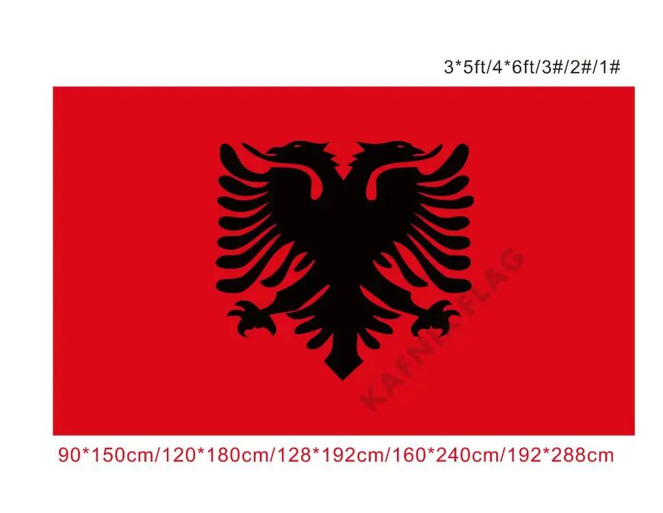 KAFNIK,free shipping 90x150cm/128*192cm/160*240cm/192*288cm big flags Albanian Flag for Indoor Outdoor Decorative
KAFNIK,free shipping 90x150cm/128*192cm/160*240cm/192*288cm big flags Albanian Flag for Indoor Outdoor Decorative