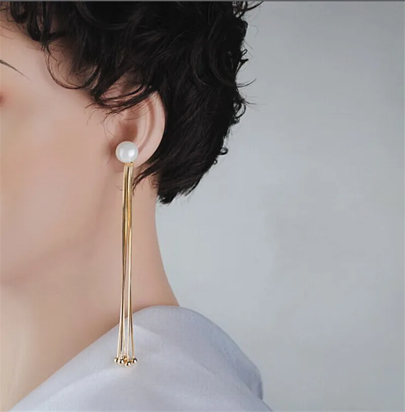 Simple Simulated Pearl Metal Tassel Long Earrings For Women Bijoux Fashion Gold-Color Earring Jewelry Fine Gifts
Simple Simulated Pearl Metal Tassel Long Earrings For Women Bijoux Fashion Gold-Color Earring Jewelry Fine Gifts