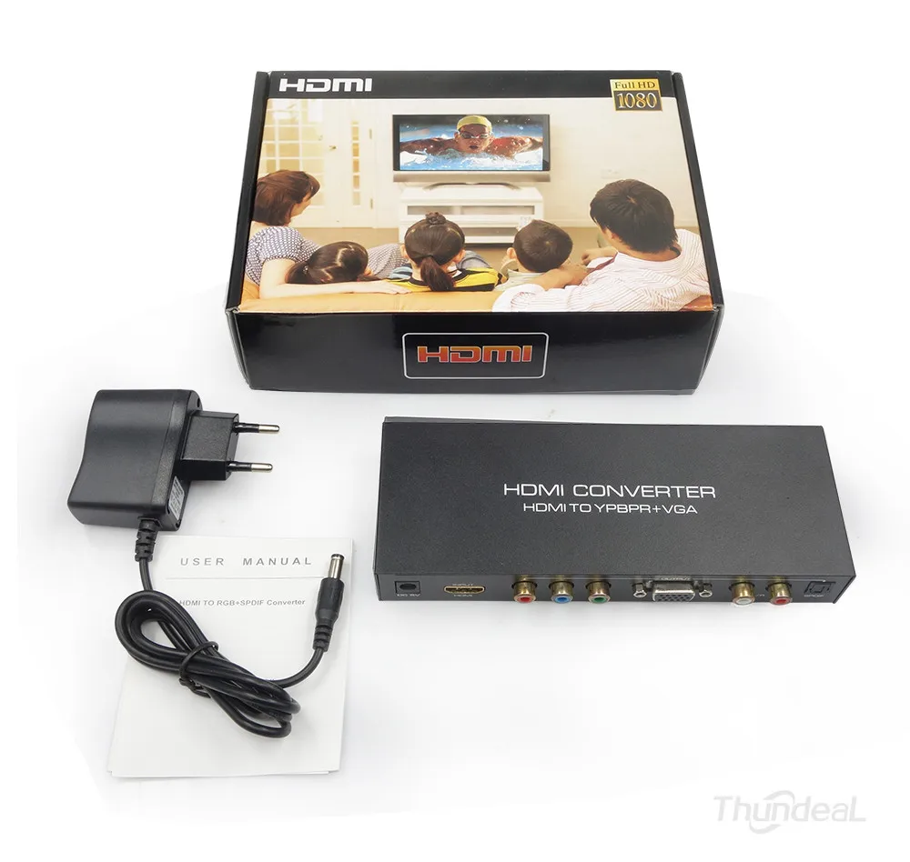 1080 P HDMI К AV YPbPr компонентный rgb в VGA SPDIF адаптер конвертер R/L Поддержка 5.1CH объемного