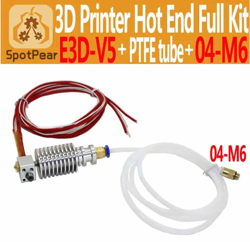 

3d printer E3D-V5 Hot End Kit Bowden/RepRap 3d printer extruder parts accessories Long distance print head with PTFT tube+04-M6