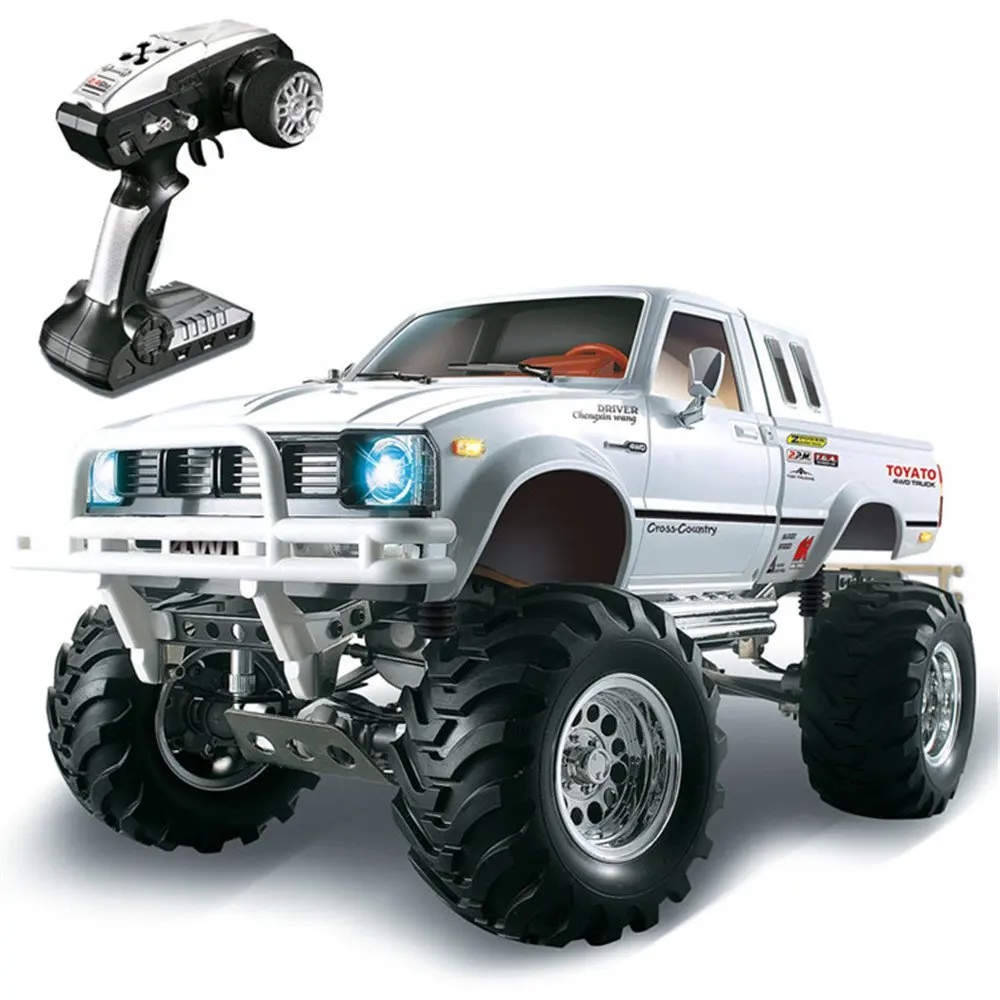 1:10 2.4G 4WD 3CH Full metal body 4X4 pickup truck Rock wheel RTR 320A independent ESC RC Four-wheel drive off-road pickup truck
1:10 2.4G 4WD 3CH Full metal body 4X4 pickup truck Rock wheel RTR 320A independent ESC RC Four-wheel drive off-road pickup truck