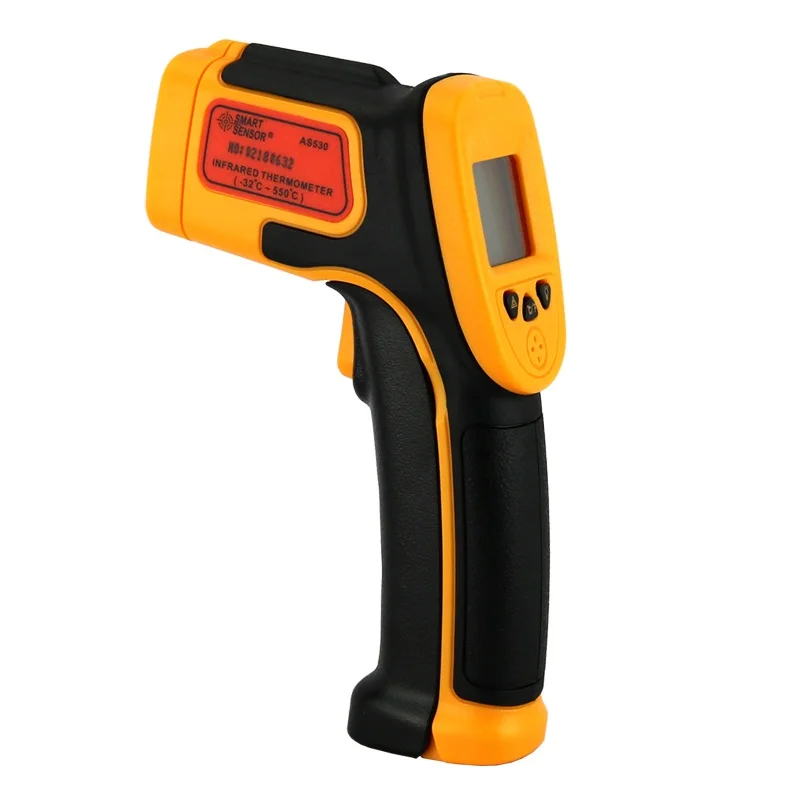 Digital Infrared Thermometer Pyrometer Smart Sensor AS530 -32~550C(-26~1022F) LCD Non-Contact IR Laser Point Gun thermometer
Digital Infrared Thermometer Pyrometer Smart Sensor AS530 -32~550C(-26~1022F) LCD Non-Contact IR Laser Point Gun thermometer