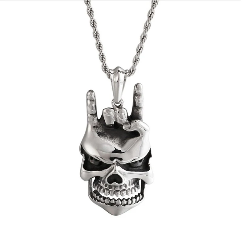 Retro Stainless Steel Skull Pendant Necklace For Man Mens Hiphop Punk Rocker Twist Rope Chain Jewelry Accessories 55/60cm
Retro Stainless Steel Skull Pendant Necklace For Man Mens Hiphop Punk Rocker Twist Rope Chain Jewelry Accessories 55/60cm
