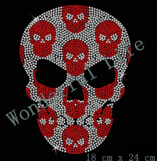 Free Shipping Fashion Skull Design Rhinestones Transfer Motif Heat Transfer in Red with white clear crystal
Free Shipping Fashion Skull Design Rhinestones Transfer Motif Heat Transfer in Red with white clear crystal
