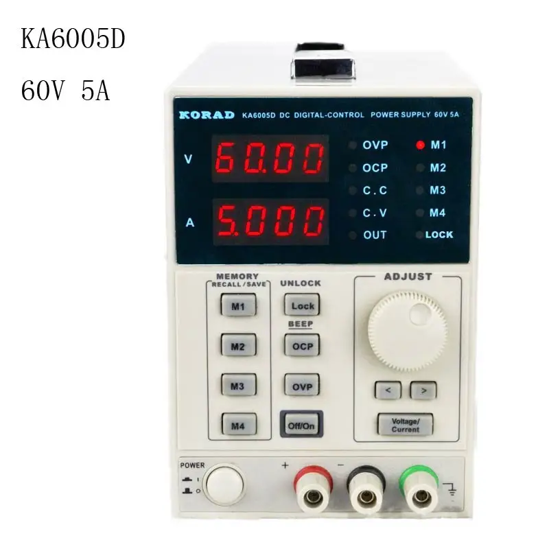 KORAD KA6005D -Precision Variable Adjustable 60V, 5A DC Linear Power Supply Digital Regulated Lab Grade
KORAD KA6005D -Precision Variable Adjustable 60V, 5A DC Linear Power Supply Digital Regulated Lab Grade