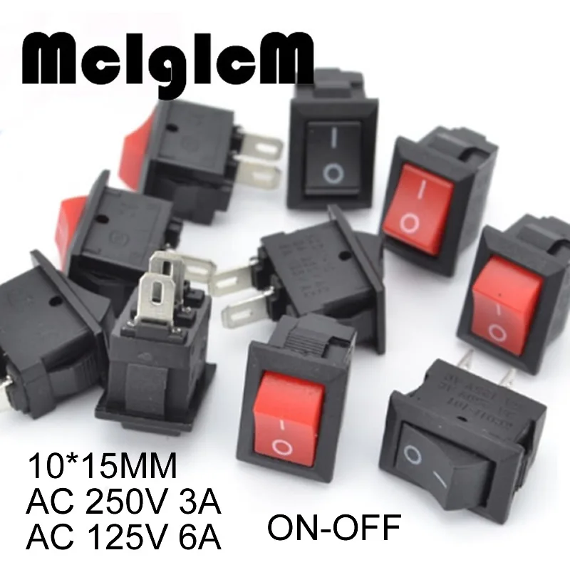20pcs Mini Rocker Switch SPST Black and Red Snap in Switches Button AC 250V 3A / 125V 6A 2 Pin I/O 10*15mm On-off Switch Rocker
20pcs Mini Rocker Switch SPST Black and Red Snap in Switches Button AC 250V 3A / 125V 6A 2 Pin I/O 10*15mm On-off Switch Rocker