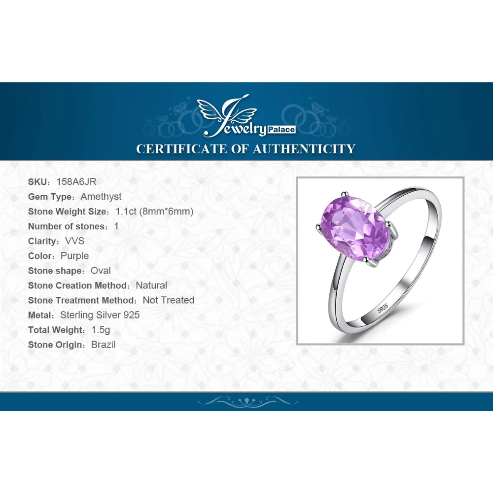 JewelryPalace Genuine Amethyst Ring Solitaire 925 Sterling Silver Rings for Women Engagement Ring Silver 925 Gemstones Jewelry
JewelryPalace Genuine Amethyst Ring Solitaire 925 Sterling Silver Rings for Women Engagement Ring Silver 925 Gemstones Jewelry