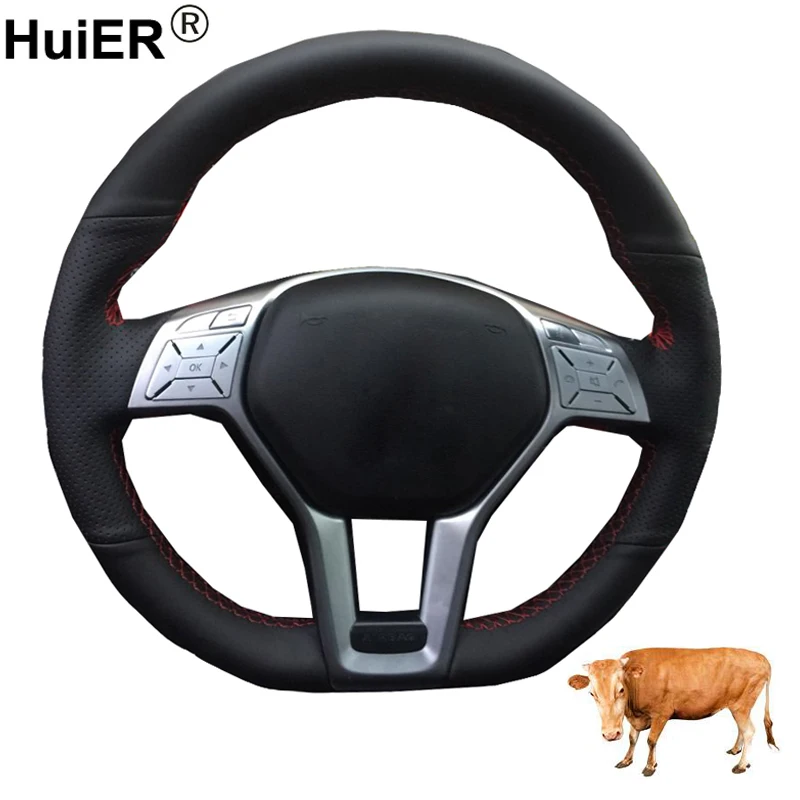 

Hand Sewing Car Steering Wheel Cover Top Cow Leather For Mercedes Benz A-Class 2013-2015 CLA-Class 2013 2014 C-Class 2013 2014