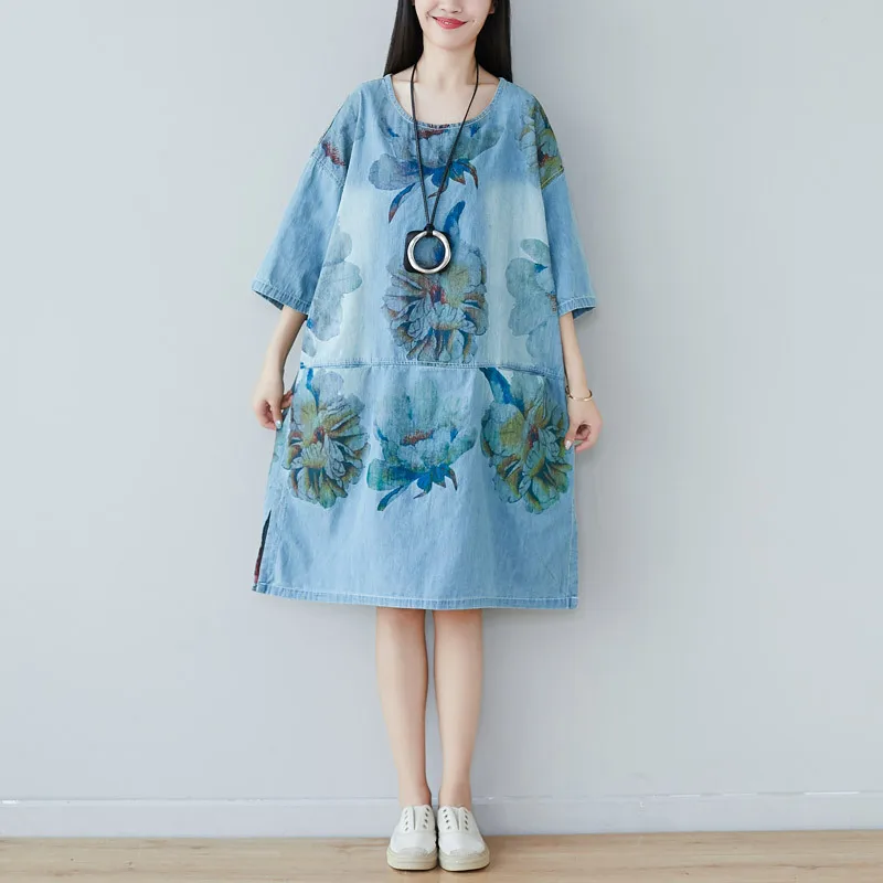 New Summer Style Women Dresses Plus Size Fashion Casual Loose Print Slim Pockets Half Sleeve Dress For Women Larger One-Piece
New Summer Style Women Dresses Plus Size Fashion Casual Loose Print Slim Pockets Half Sleeve Dress For Women Larger One-Piece