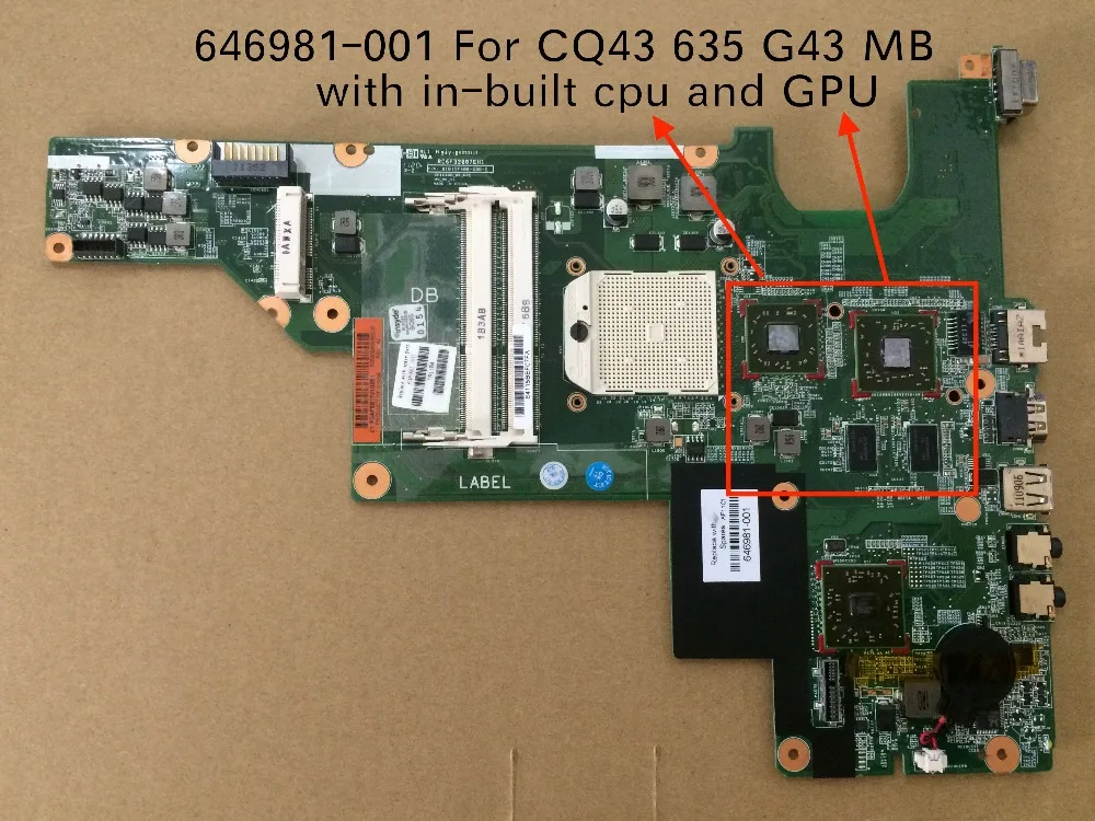 Free Shipping For HP CQ43 635 G43 Notebook Motherboard with HD6370 GPU 646981-001
Free Shipping For HP CQ43 635 G43 Notebook Motherboard with HD6370 GPU 646981-001
