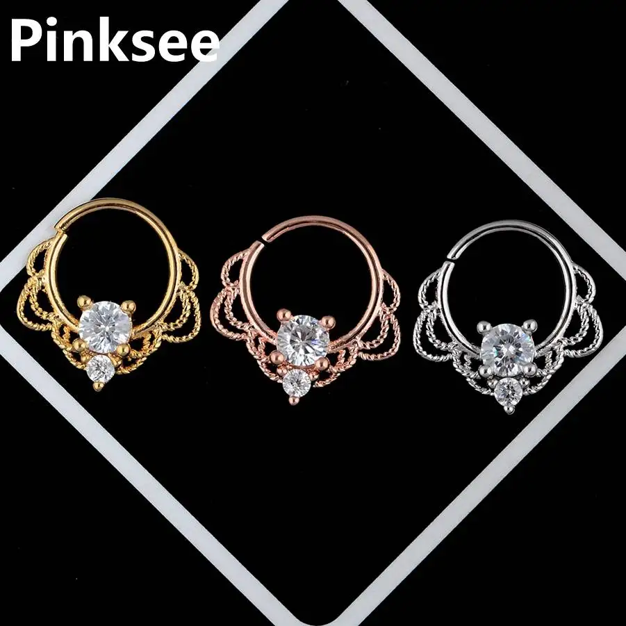 316L Surgical Steel Fake Septum Clicker Nose Ring Circle CZ Crystal Ear Cartilage Nose Hoop Studs Piercing Jewelry anti-allergy
316L Surgical Steel Fake Septum Clicker Nose Ring Circle CZ Crystal Ear Cartilage Nose Hoop Studs Piercing Jewelry anti-allergy