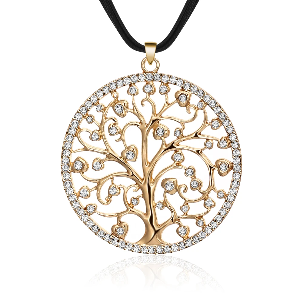 Vintage Crystal Gold Tree of Life Necklace for Women Long Multi layer Black Leather Chain Pendant Necklace Christmas Party Gifts
Vintage Crystal Gold Tree of Life Necklace for Women Long Multi layer Black Leather Chain Pendant Necklace Christmas Party Gifts