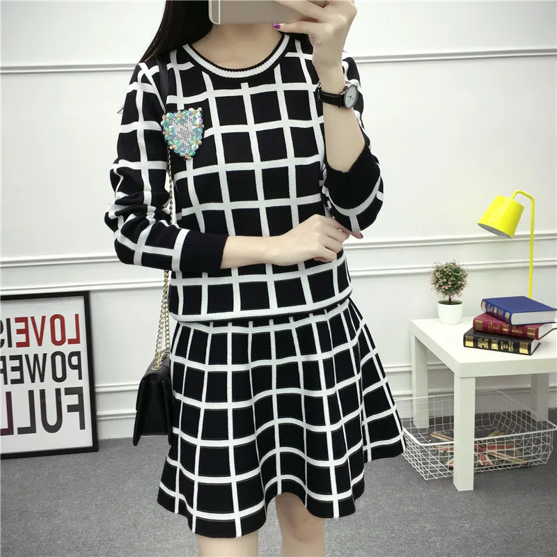 korean fashion new winter two-piece clothing set women pullovers sweater pleasted skirt plaid pattern suit skirts outfit lady
korean fashion new winter two-piece clothing set women pullovers sweater pleasted skirt plaid pattern suit skirts outfit lady