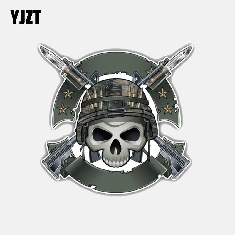 

YJZT 11 см * 10,5 см персональный солдат череп голова наклейка на машину, мотоцикл наклейка на окно 6-3076