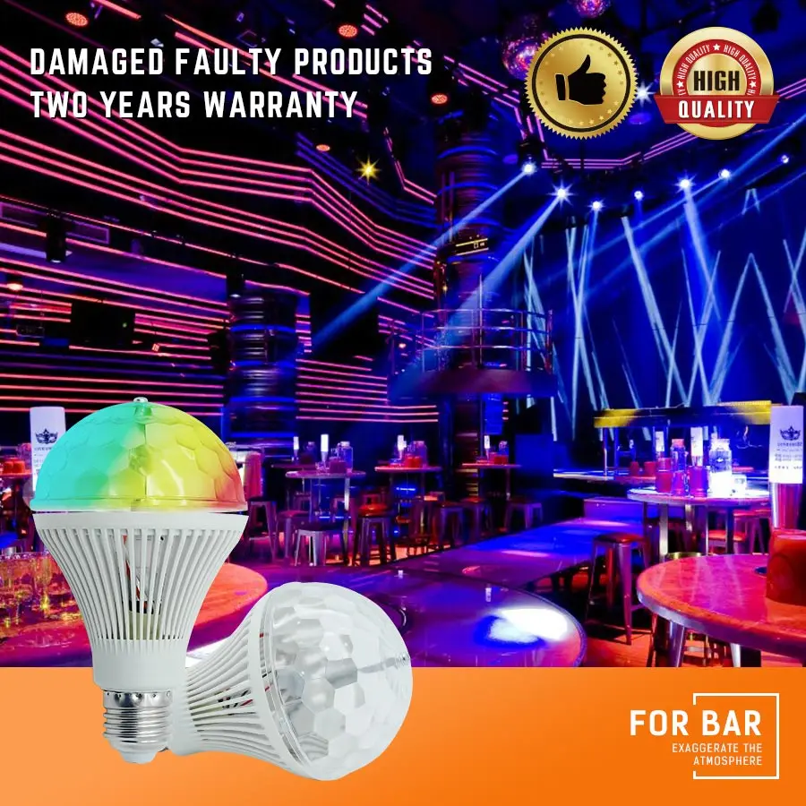 E27 Festival Colorful Auto Rotating 3W RGB LED Bulb Stage Light New year Party Lamp Disco for home decoration lighting lampen | Лампы и