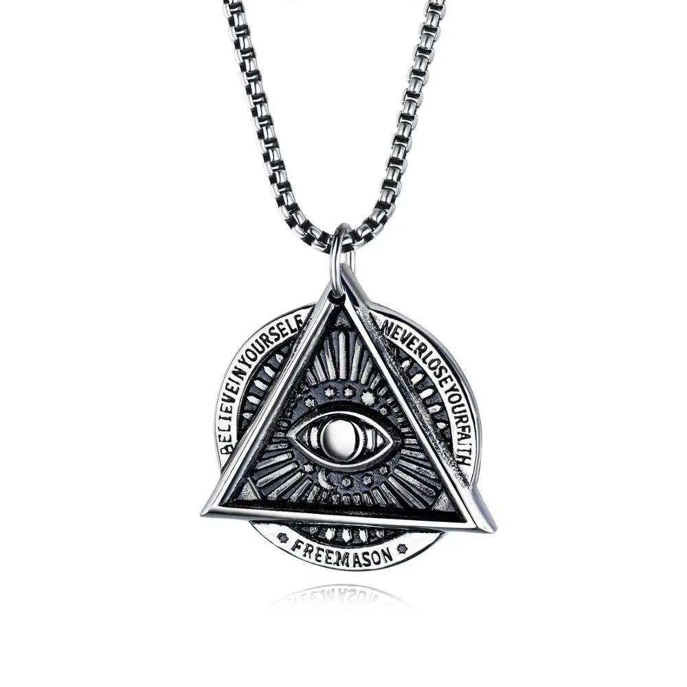 Hip hop Triangle Eye Stainless Steel Pendant Necklace For Men Punk box chain Male Jewelry Gift Dropshipping
Hip hop Triangle Eye Stainless Steel Pendant Necklace For Men Punk box chain Male Jewelry Gift Dropshipping