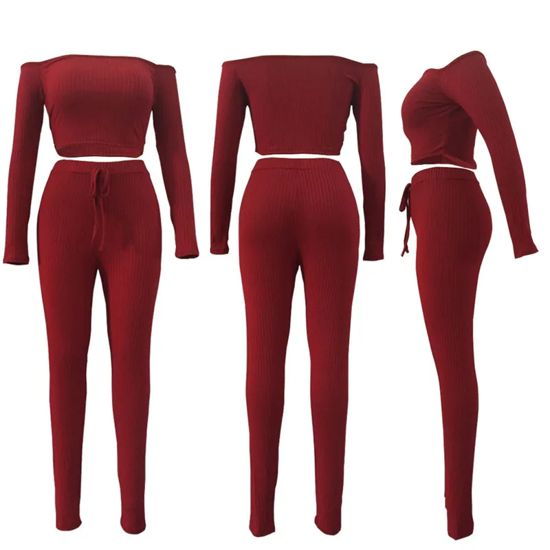 Fashion 2 Piece Set Women Off Shoulder Crop Top And Long Pants Suit Ladies Sexy Leisure Two Piece Tracksuit Ws3442c
Fashion 2 Piece Set Women Off Shoulder Crop Top And Long Pants Suit Ladies Sexy Leisure Two Piece Tracksuit Ws3442c