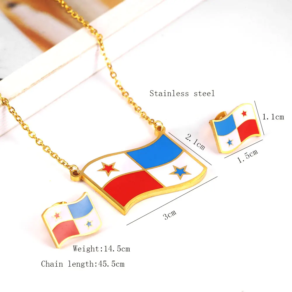 XUANHUA Флаг ожерелье серьги набор из нержавеющей стали ювелирные изделия женщина