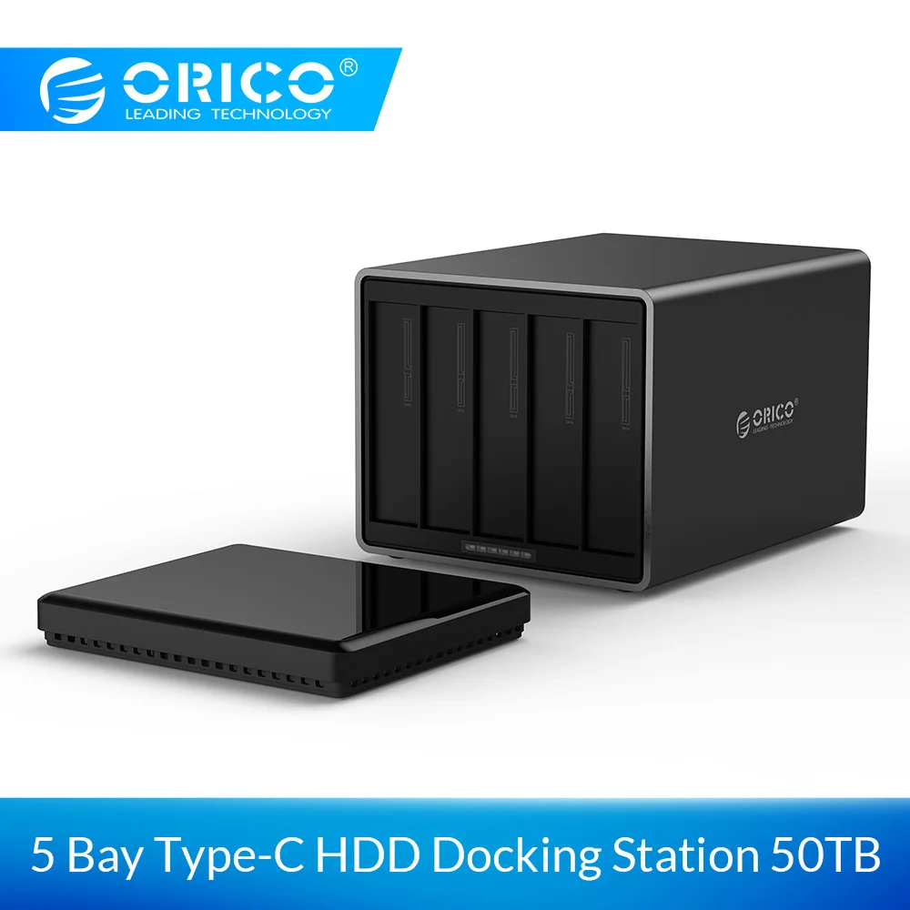Док станция ORICO NS500C3 5 Bay Type C для жесткого диска поддержка хранения 50 ТБ USB3.1 Гбит/с