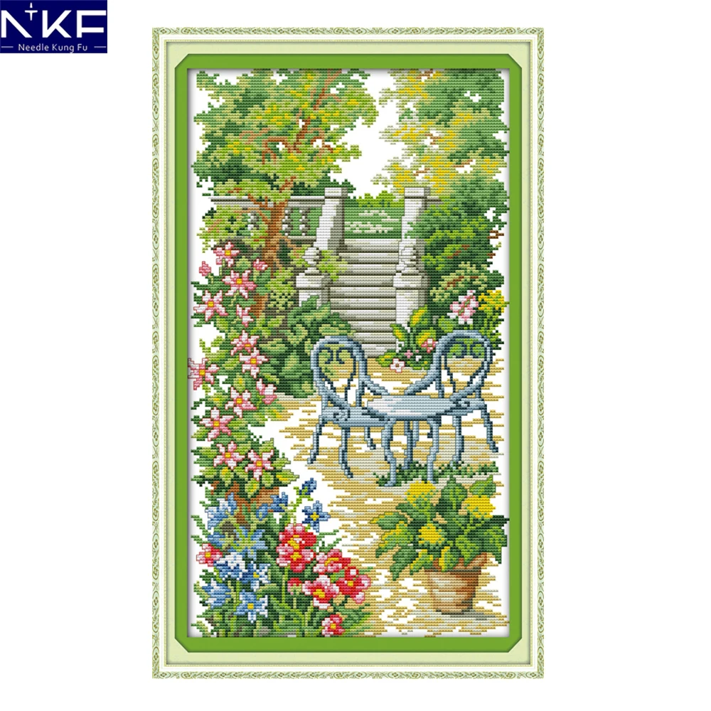 NKF Garden steps scenery style needlepoint Christmas stocking kits stamped cross stitch embroidery designs for home decoration
NKF Garden steps scenery style needlepoint Christmas stocking kits stamped cross stitch embroidery designs for home decoration