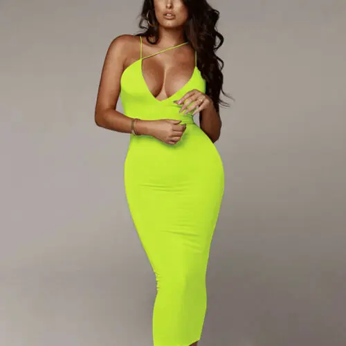 Womens Holiday Bodycon Maxi Dress Summer Beach Party Sleeveless Long Sundress