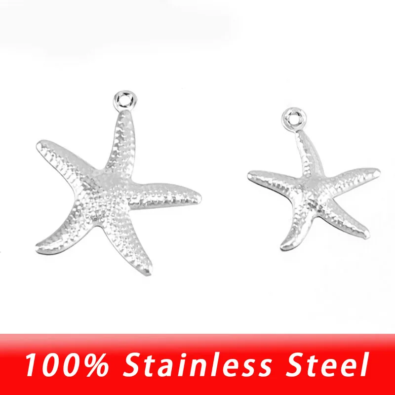 

100% нержавеющая сталь Морская звезда Шарм для браслетов ожерелье браслет Шарм ювелирные аксессуары-кулоны оптовая продажа 100 шт