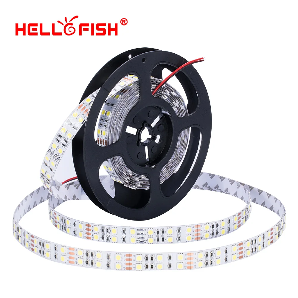 5050 Светодиодная лента 5 м двухрядная ширина 15 мм 600 SMD 12 В гибкая светодиодная