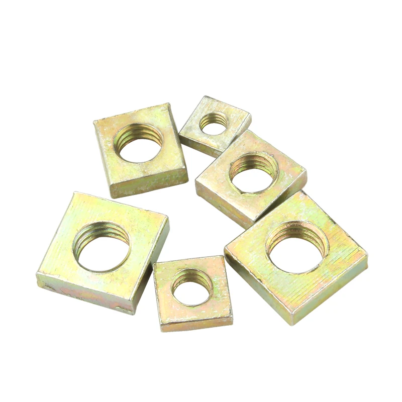

1000pcs M3 DIN562 Color Zinc Plated Square Nuts m3*5.5*2 Without Bevel Block Square Quadrangle Galvanized Pressed Nuts