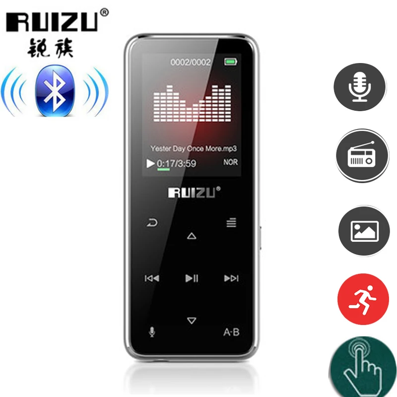 Оригинальный ультратонкий mp3 плеер RUIZU X16 с памятью 8 гб и сенсорным экраном 1 9