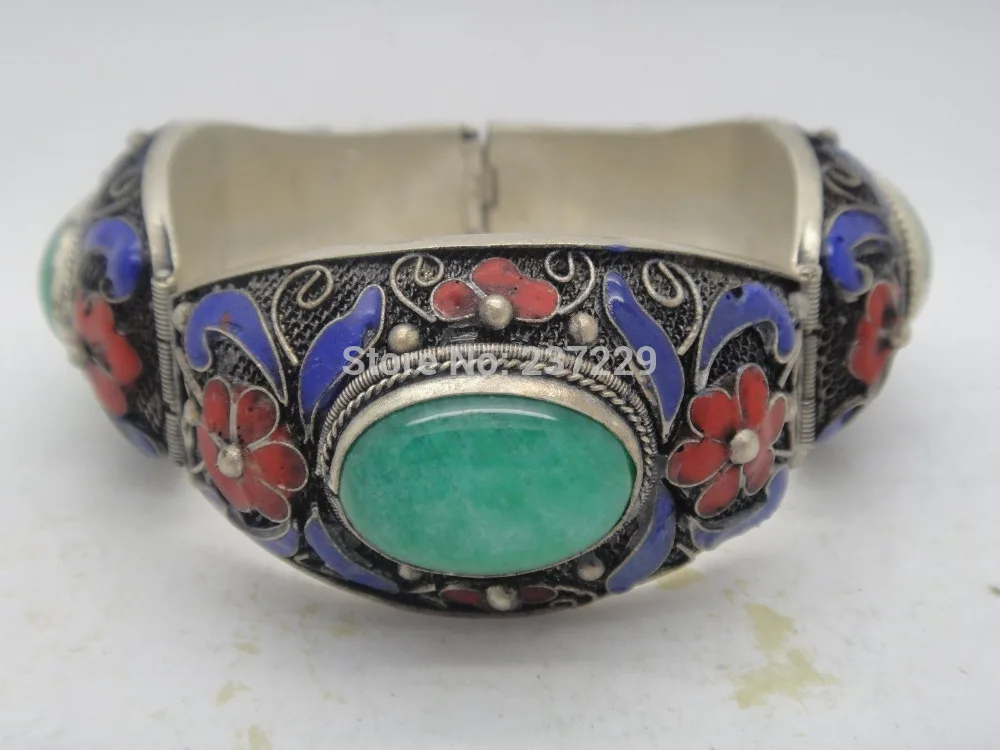 Wholesale ^^Chinese hand inlay natural green old tibet- enamel cloisonne bracelet
Wholesale ^^Chinese hand inlay natural green old tibet- enamel cloisonne bracelet