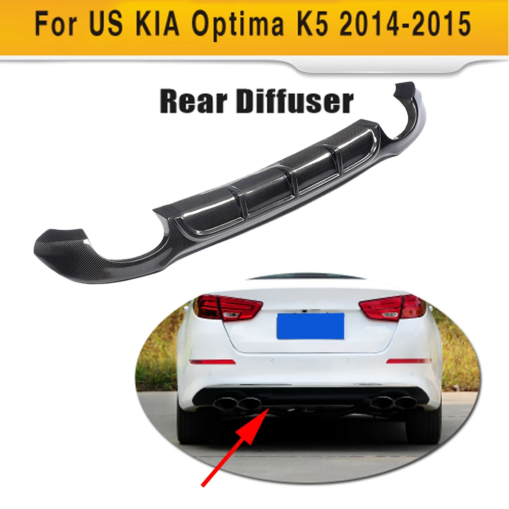 

Carbon Fiber Rear Bumper Diffuser Lip for KIA Optima K5 2014 2015 Rear Bumper Diffuser Lip Spoiler PU Black