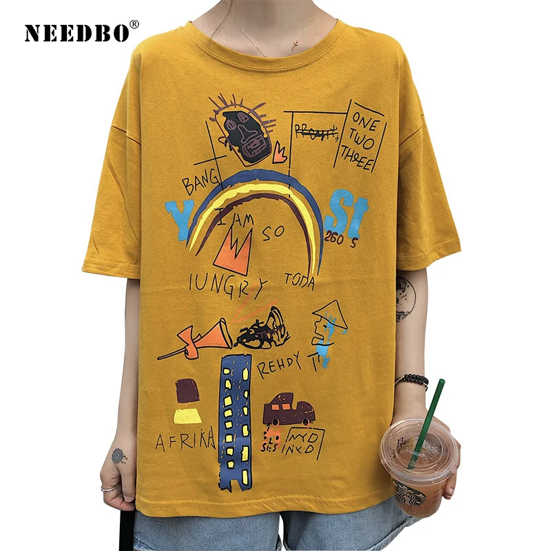NEEDBO Oversize T Shirt Women Print High Quality Tee Shirt Femme Streetwear Camiseta Mujer T-shirt Harajuku Casual Tops & Tees
NEEDBO Oversize T Shirt Women Print High Quality Tee Shirt Femme Streetwear Camiseta Mujer T-shirt Harajuku Casual Tops & Tees