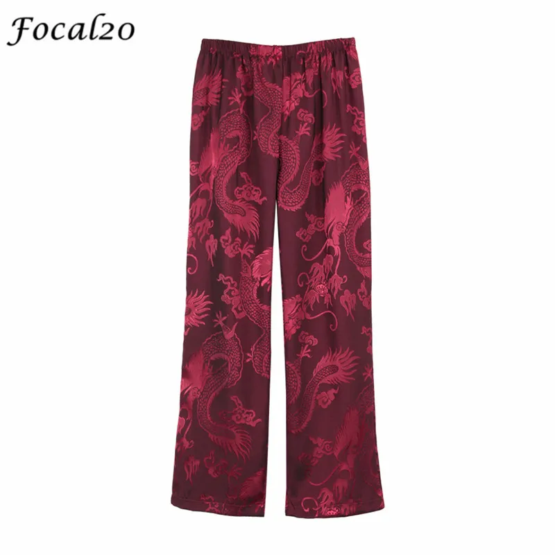 Focal20 Streetwear Dragon Embroidery Women Pants Elastic Waist Pocket Female Straight Pants Casual Loose Full Length Trousers
Focal20 Streetwear Dragon Embroidery Women Pants Elastic Waist Pocket Female Straight Pants Casual Loose Full Length Trousers