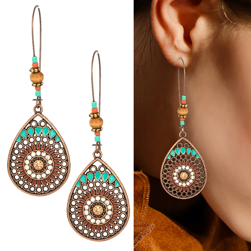 1 Pair Bohemia Hollow Beautiful Exotic Ethnic Water Drop Earring for Women Seaside Wedding Party Long Jewelry Earring
1 Pair Bohemia Hollow Beautiful Exotic Ethnic Water Drop Earring for Women Seaside Wedding Party Long Jewelry Earring