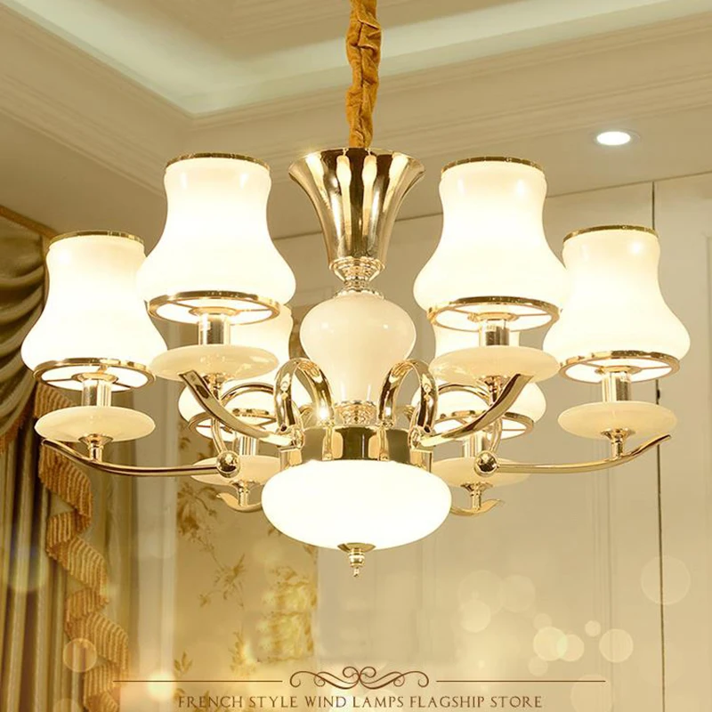 European Luxury Zinc Alloy Chandelier Lustre Imitation Jade LED home Lighting Living Room Bedroom Hotel Glass Chandelier lights
European Luxury Zinc Alloy Chandelier Lustre Imitation Jade LED home Lighting Living Room Bedroom Hotel Glass Chandelier lights