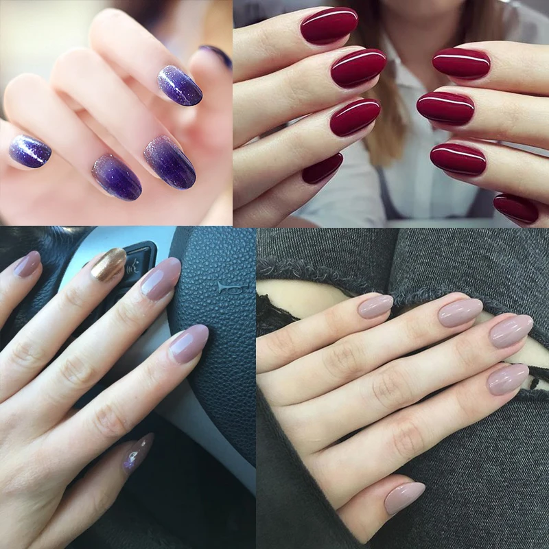 TKGOES 100 шт./коркоркор. круглые короткие накладные ногти натуральные/прозрачные
