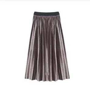Женская Юбка миди из замши Clobee элегантная свободная эластичная юбка средней