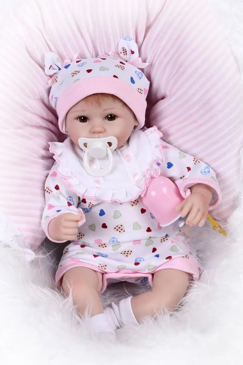 

Cute16''/ 40cm Silicone Reborn Baby Dolls with Clothes,Lifelike Newborn Baby-Reborn Doll Plaything for Children Free Shipping