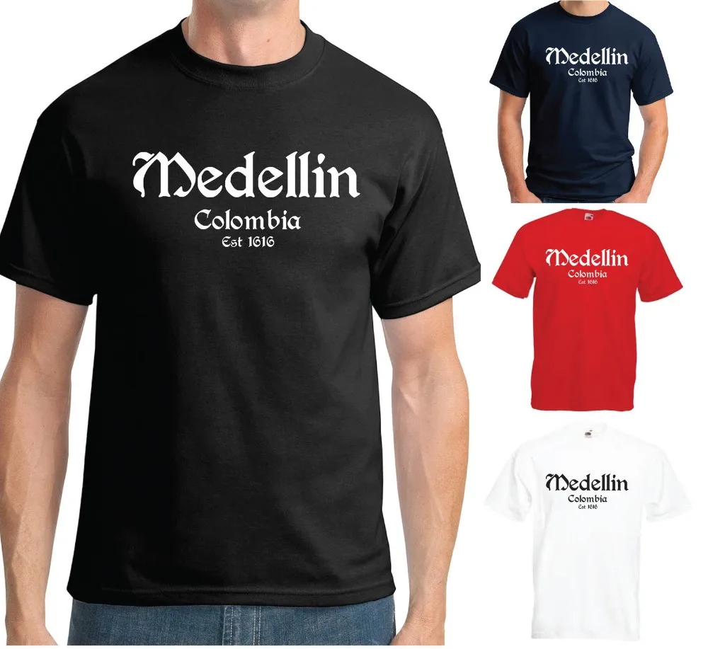 

Medellin Colombia Футболка-Пабло Эскобар картель искусственная одежда хлопок размер Сделайте свою собственную рубашку