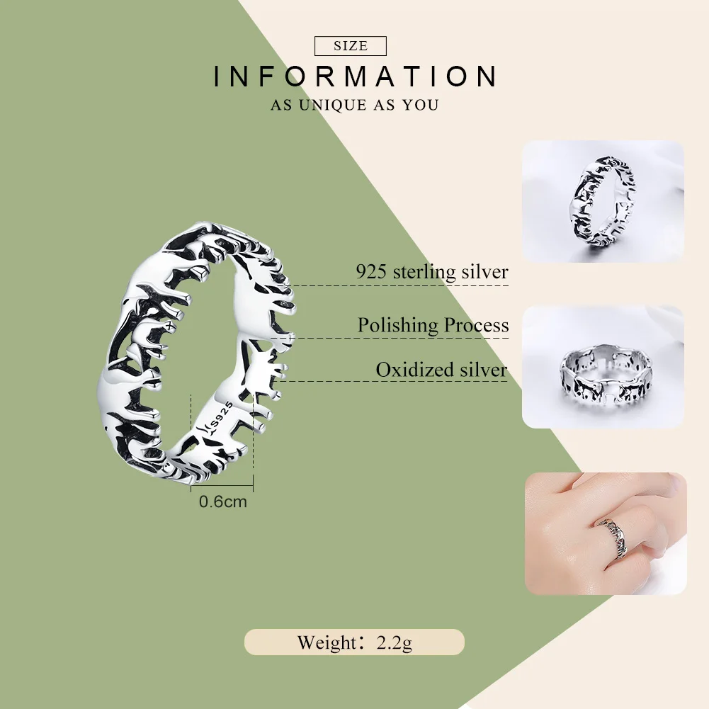 Женское Винтажное кольцо на палец BISAER винтажное серебряное в этническом стиле с