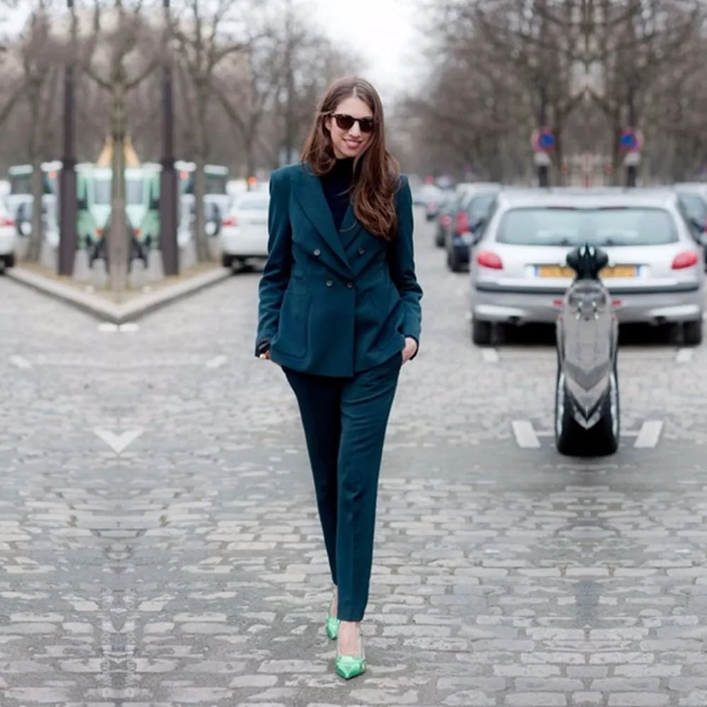 Custom Made 2 Pieces Turquoise Sets Womens Business Suits Formal OL Long Sleeve Double Breasted Blazer Ladies Trouser Suit W96
Custom Made 2 Pieces Turquoise Sets Womens Business Suits Formal OL Long Sleeve Double Breasted Blazer Ladies Trouser Suit W96