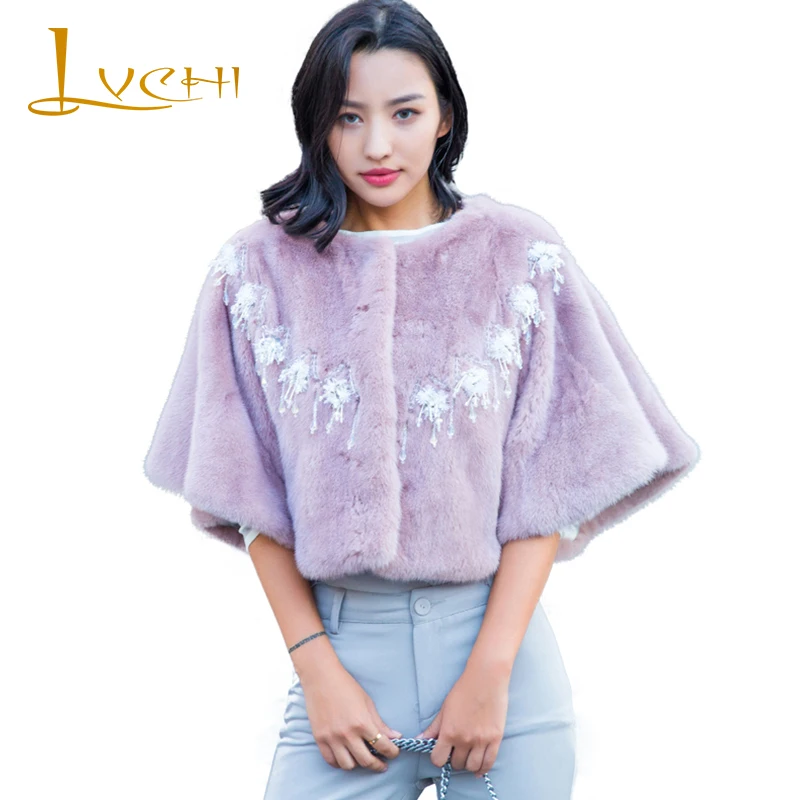 LVCHI Winter 2019 Import Real Mink Fur Coats Women's Beading Coat Full Pelt Causal Contrast Color Half Sleeve Short Mink Coats
LVCHI Winter 2019 Import Real Mink Fur Coats Women's Beading Coat Full Pelt Causal Contrast Color Half Sleeve Short Mink Coats