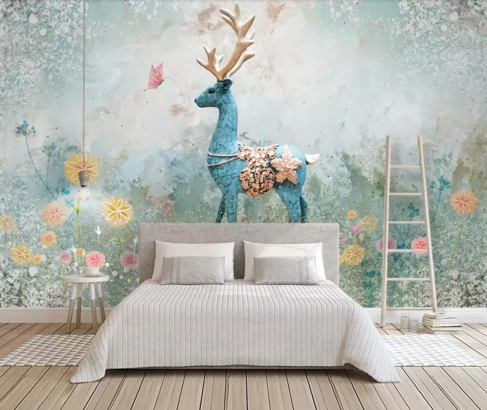 Nordic moose wallpaper mural decoration three-dimensional retro abstract moose background wall
Nordic moose wallpaper mural decoration three-dimensional retro abstract moose background wall