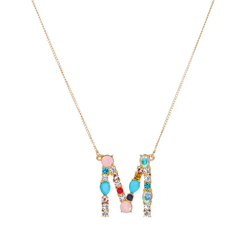 NEW Initial Multicolor CZ Necklace Personalized 26 Letter Name Jewelry For Women Accessories Girlfriend Gift | Украшения и
