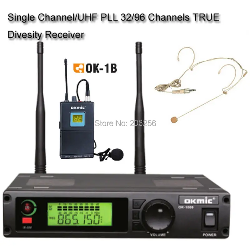 Профессиональная Беспроводная микрофонная система OK-1000 1B UHF/PLL истинное