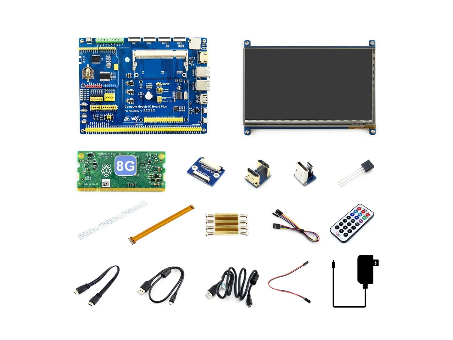 Waveshare Raspberry Pi Compute Module 3+ Accessory Pack Type B, CM3+ IO Board, LCD, DS18B20, IR Remote Controller
Waveshare Raspberry Pi Compute Module 3+ Accessory Pack Type B, CM3+ IO Board, LCD, DS18B20, IR Remote Controller