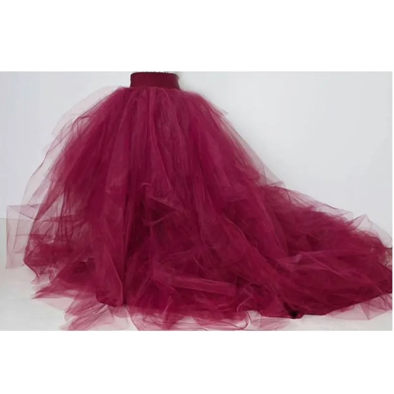 Wine Red Puffy Tulle Skirts For Women Photoshoots 2017 Chustom Made Zipper Style Female Tutu Skirt With Train Bridal Skirt
Wine Red Puffy Tulle Skirts For Women Photoshoots 2017 Chustom Made Zipper Style Female Tutu Skirt With Train Bridal Skirt