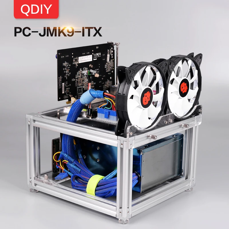 Чехол для компьютера QDIY Mini ITX алюминиевый корпус платформа с водяным охлаждением