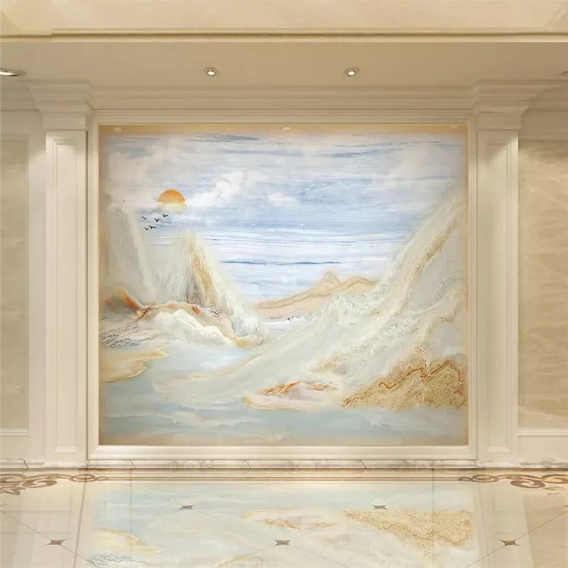 High-definition 3D landscape marble stone and porcelain enamel TV background wall painting | Строительство и ремонт