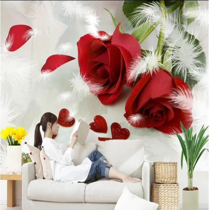 beibehang Custom Wallpaper TV Backdrop Roses Feathers Bedroom Background Non Woven Background Wallpaper Papel de parede
beibehang Custom Wallpaper TV Backdrop Roses Feathers Bedroom Background Non Woven Background Wallpaper Papel de parede